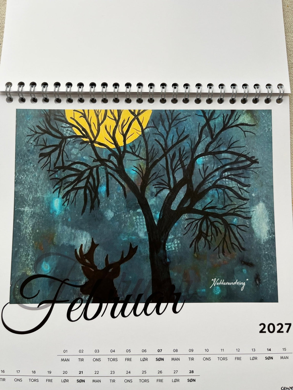 Kunstkalender til bord