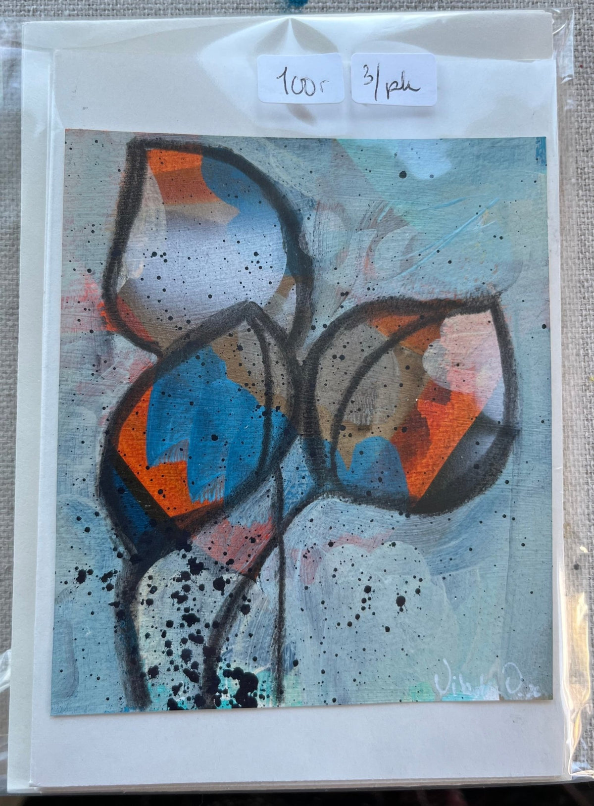 Kunstkort Flower av Vibeke Dahl